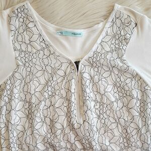 NWT Maurices Lace Layered Zip Down Blouse size small